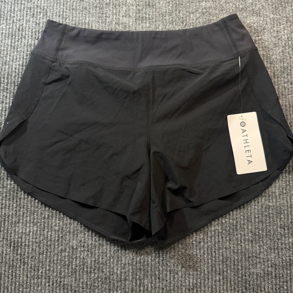 Athleta Run With It 4.5" Short Women M Black Activewear Training Performance
